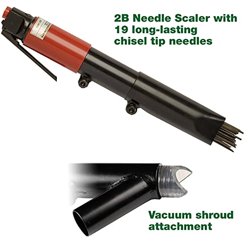 CS Unitec - Trelawny 19-Needle and Chisel Scaler Pro Kit - 3000 BPM, Inline Grip, Air Power 5.5 CFM, Made with All-Steel Construction, 199.3120 Pro Kit - Made in England - style: (G) 2B Needle Scaler Pro kit w/ Vacuum Shroud