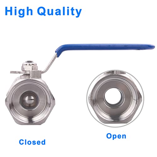 DERNORD Stainless Steel Ball Valve 1PC Type 1 Inch NPT Standard Port for Water, Oil, and Gas (1 Inch Ball Valve) - size: 1 Inch, style: Pack of 1