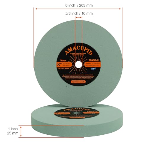 Polyurethane Buffing Wheels 2000 Grit. Mirror Polishing Stainless Steel (8 inch) - size: 8 inch