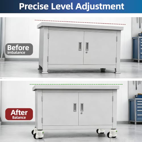 Leveling Casters with Ratchet Handle, Adjustable Casters Load 2200 Lbs