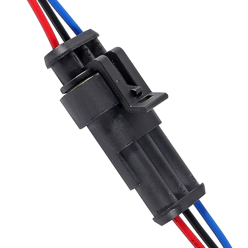 AITRIP 10 PACK 3 Pin Way Waterproof Electrical Wire Connector Plug Automotive Wire Connectors Plug with Wire AWG Marine for car Truck, Boat - color: 3 PIN