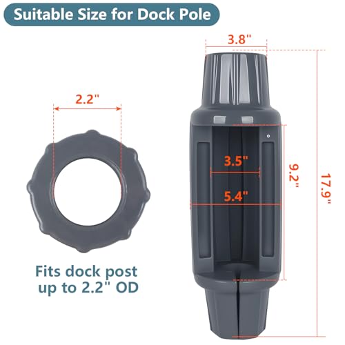 Dock Bumpers for Poles 2/4/6 Pack, Dock Post Bumpers 2" Diameter, Dock Bumpers for Docking Pole Bumpers for Post Slip-on Vertical Soft UV-Resistant Marine Grade Vinyl Black/White/Blue/Grey/Red/Purple - style: Grey-4 Pack