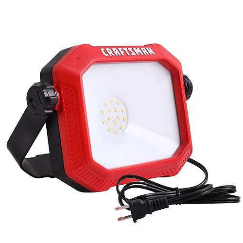 CRAFTSMAN 1100 Lumens 4000K LED Tiltable Portable Work Light, 1 PK - color: Red