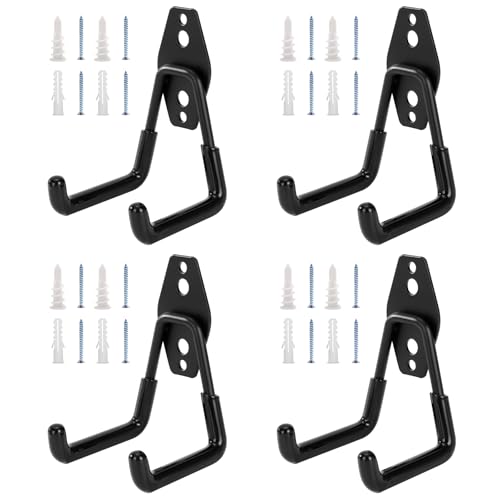 4 Pack Garage Hooks Heavy Duty, Garage Tool Organizer Wall Mount - size: 2.8 inch