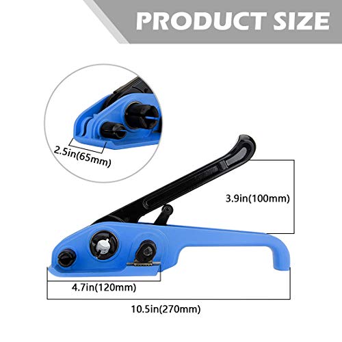 MYFAMIREA Heavy Duty Poly Strapping Tensioner and Cutter Manual Banding Tools Windlass for 1/2" -3/4" Width Polyester Polyproplyn Strap (Venecian Blue) - style: Tensioner-Venecian Blue