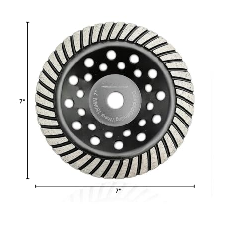 SHDIATOOL 7 Inch Turbo Row Diamond Grinding Cup Wheel for Concrete Granite Marble Masonry Brick Fits 7/8 Inch Arbor - size: 7 Inch, style: Turbo Rows