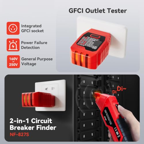 Circuit Breaker Locator, GFCI Outlet Tester, Digital Circuit Finder