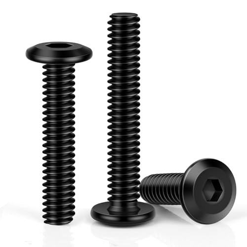 1/4-20 x 1 Flat Head Socket Head Screw Furniture Bolts Countersunk Connector Screws, Stainless Steel 18-8 (304), Black Oxide, Fully Threaded, 25 PCS - size: 1/4-20 x 1"