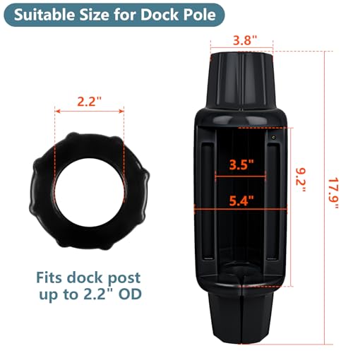 Dock Bumpers for Poles 2/4/6 Pack, Dock Post Bumpers 2" Diameter, Dock Bumpers for Docking Pole Bumpers for Post Slip-on Vertical Soft UV-Resistant Marine Grade Vinyl Black/White/Blue/Grey/Red/Purple - style: Black-4 Pack