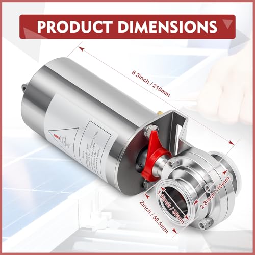 Lounsweer 1 Pcs 1.5 Inch Sanitary Butterfly Valve SS304 Pneumatic Actuator Valve with Single Acting - size: 1.5 Inch
