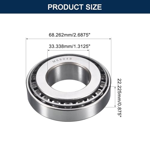2 Pack M88048/10 Tapered Roller Bearing Cone and Cup Set - size: M88048/M88010