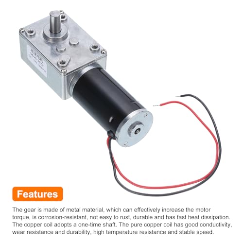 MECCANIXITY High Torque Turbine Worm Geared Motor DC 12V 8mm 130RPM - style: 130 RPM
