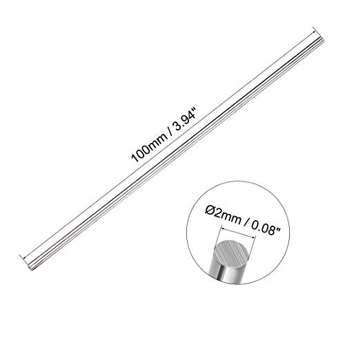 uxcell K10 Tungsten Steel Lathe Round Rod Solid Shaft Bar 2mm Dia 100mm Length - size: 2mm