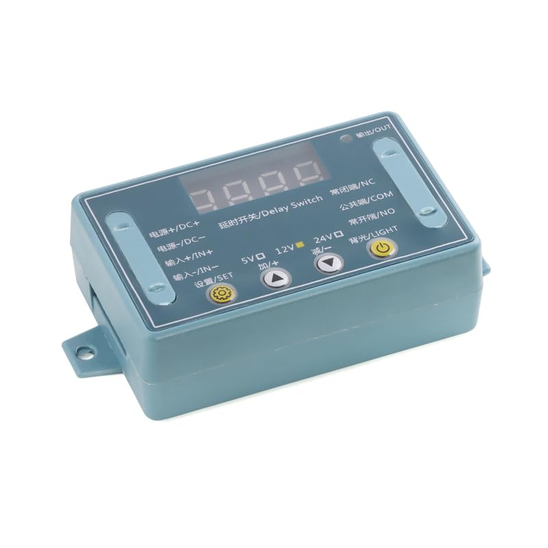 12V Digital Time Delay Relay Module, 32-Mode Programmable Timer Switch Board for Lights, Motors, Fans and DIY Automation - color: 12V Button Shell