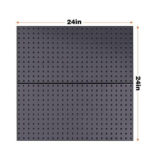 Ultrawall Metal Pegboard Wall Panels, Peg Boards for Garage Tool Storage - color: Black, size: 2PC