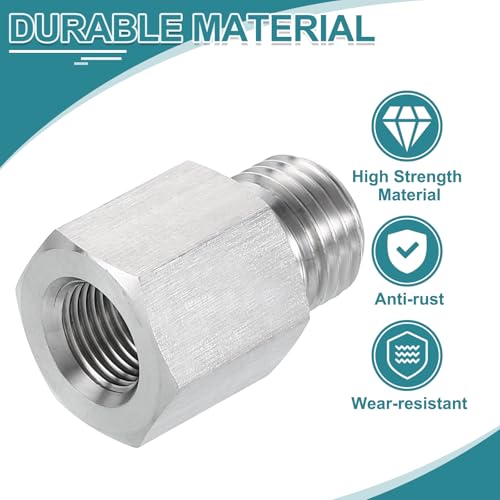 uxcell Pipe Fitting Reducing Adapter, G1/4" Male x 1/8" NPT Female 304 Stainless Steel Reducer Connector for Water Oil Air Pressure Gauge, Silver - size: G1/4" x 1/8" NPT