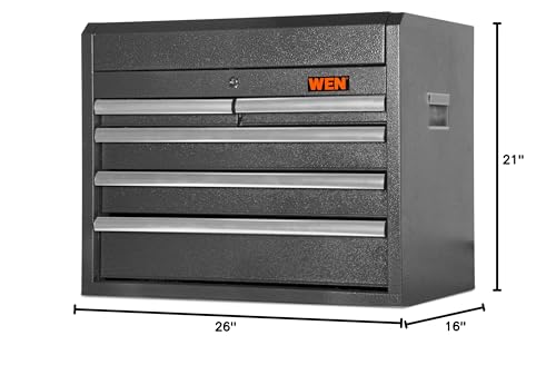 WEN 26-Inch Premium Tool Chest with Heavy Duty 21-Gauge Powder-Coated Steel Construction (GG261T) - size: 26-Inch Top