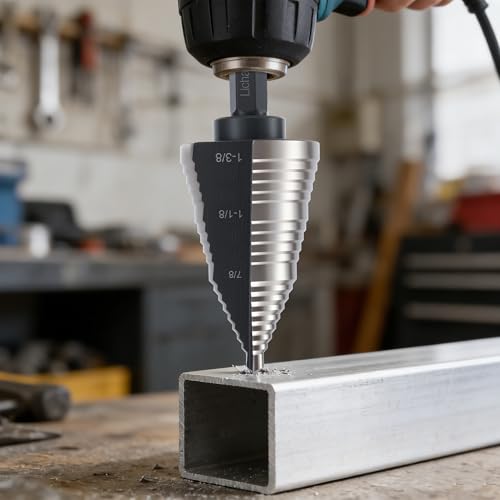 Lichamp HSS M2 Drill Bit for Metal, 19 Sizes, 3/16" to 1-3/8", Black, A4BK