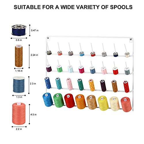 Embroidery Thread Organizer 4 Pack Thread Holders for Spools of Thread - color: White