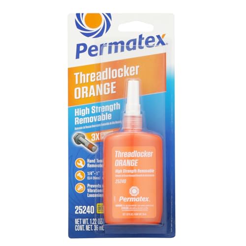 Permatex 25240 High Strength Removable Threadlocker Orange Liquid, 36 ml - size: 36 ml, style: Liquid - High Strength