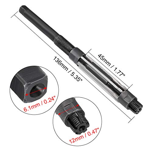 uxcell Adjustable Hand Reamer 11.75-12.75mm High Speed Steel H8 6 Straight Flutes Milling Cutter Tool Metric Reaming Drill Bit for Metal - size: 11.75-12.75mm