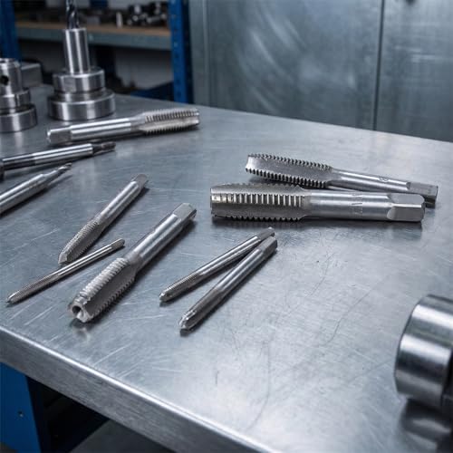 7 Piece Metric Tap Set, M3 M4 M5 M6 M8 M10 Tap and Die Set, Metric Thread TapSet, Spiral Point Taps, Hss Nitriding Coated, With Adjustable T-Handle Wrench