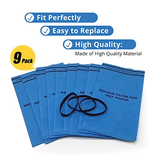 Smilefil 9 Pack Wet Dry Vacuum Filter Bags Compatible with Stinger 2.5 to 5 Gallon WS0255VA, WORKSHOP WS01025F, Craftsman 9-38737, MultiFit VF2000, Select 2-1/2 to 5-Gallon Shop Vac Vacuums - size: 9 Pack