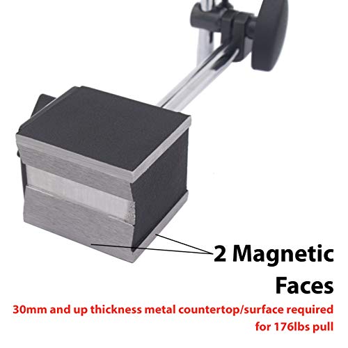 Clockwise Tools MGBR-02 Magnetic Base Stand for Digital Dial Indicator Gauge 176lbs Max Pull - style: MGBR-02 Standard