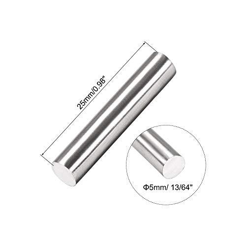 uxcell 5mm x 25mm 304 Stainless Steel Solid Round Rod for Drift Punches DIY Craft Model Plane Model Ship Model Cars - 20pcs - size: 5mm x 25mm