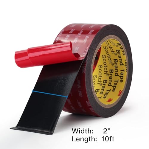3M 5925 Double Sided Mounting Tape, 2 Pack Black Foam Tape - size: 2" × 10ft