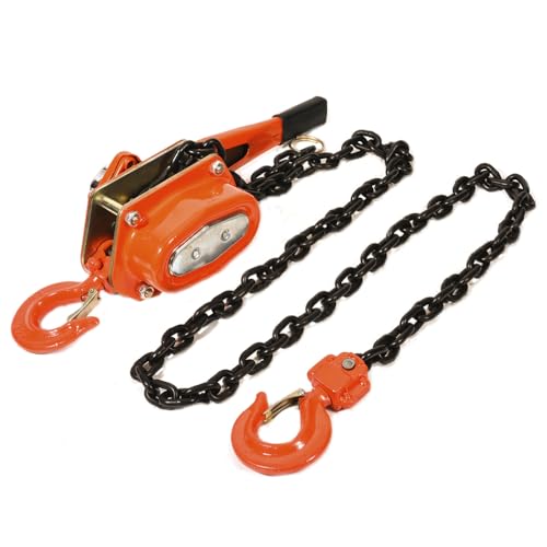 3Ton Manual Lever Chain Hoist, 3 ton 6600LBS chain hoist 10 FT come along winch 2 Heavy Duty Hooks Industrial Grade Steel chain, G80 chain come along for Building Warehouse Automotive Machinery