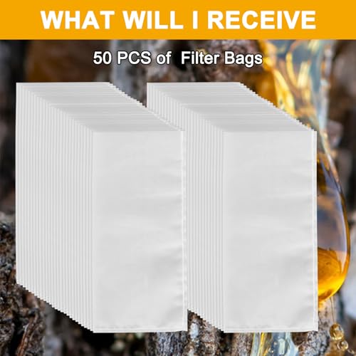 CARGEN 2 x 4.5 Inch Nylon Mesh Tea Filter Bags 50 Count 25 Micron - size: 50PCS-25M