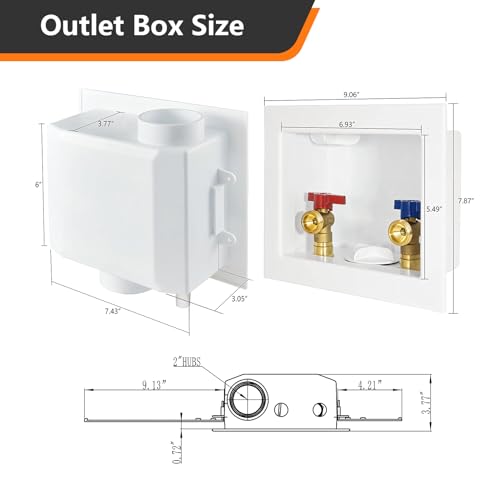 HeSun Washing Machine Outlet Box, 1/2" CPVC x 3/4" MHT Outlet(WM004-1) - size: Washing Machine Box W/ Regular, style: CPVC