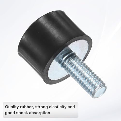 M METERXITY 4-Pack Rubber Mounts D15mmxH10mm Male Vibration Isolators Cylindrical Shock Absorber W M5 x 12mm Studs for Air Compressor/Car/Pump/Boat/Garage Motor/Bobbins Rubber Isolators - size: M5 x 12mm, 15mm x 10mm