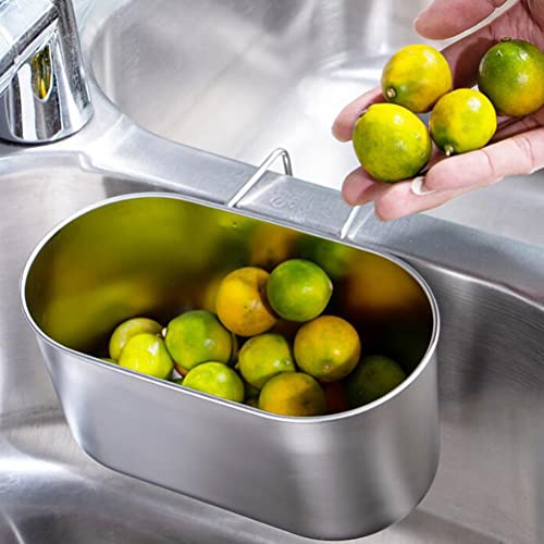 Stainless Steel Sink Drain Strainer Basket with Fine Mesh Filter for Kitchen Sink Food Waste Strainer 18 x 10 x 9 cm Corner Drain Basket (Normal colony)