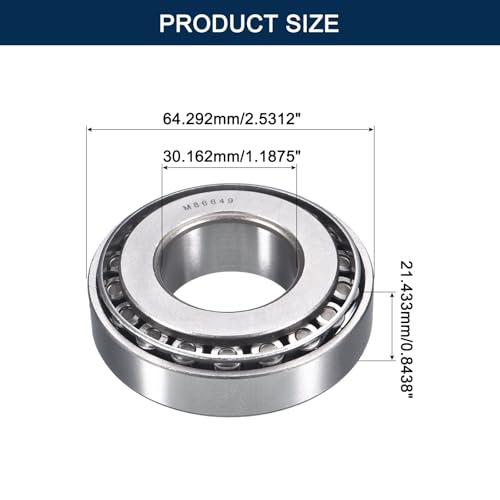 2 Pack M86649/10 Tapered Roller Bearing Cone and Cup Set - size: M86649/M86610