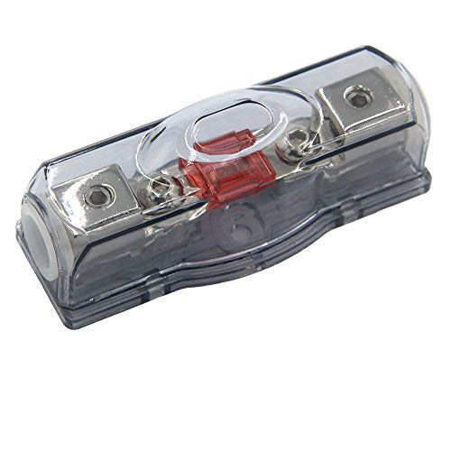 ZOOKOTO 150A Car Audio Power Wire Fuse Holder, 4 Gauge, Silver, Plastic with Nickel Plated Metal Connectors, UL, ISO 8820, SAE J1888, CE, RoHS, CSA Certified - size: 150A