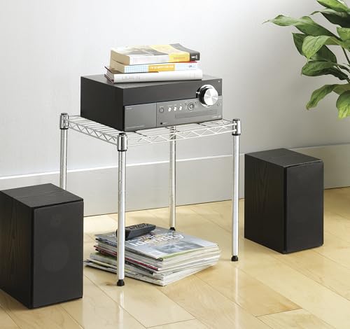 Whitmor 1 Tier Supreme Stacking Shelving Unit, Wire Metal Home Storage Organizer, 15" L x 14" W x 15" H, Chrome - color: Sliver, size: 1-TIER,15"L x 14"W x 15"H