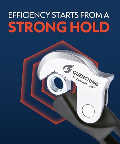QUENCHING Crowfoot Wrench Set, Self-Adjusting 3-Piece Kit for Automotive Repair, Fits 1/4", 3/8", 1/2" Drives, 5–32mm Range, Spring-Loaded Grip for Tight Access Bolts, Fuel Lines & Brake Line Work - size: 3-Piece Set