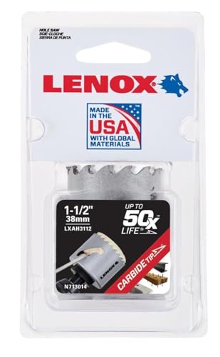Lenox Hole Saw Carbide Tipped 1 1/2In 38Mm - style: 1 1/2-Inch (38 mm)