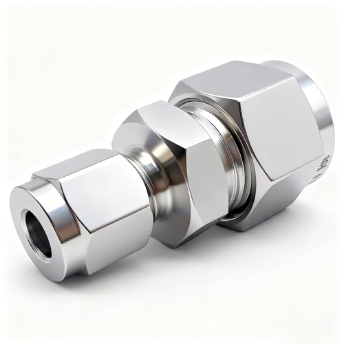 304 Stainless Steel Compression Tube Fitting Reducing Union with Double Ferrule 3/8" OD x 1/2" OD Straight Adapter, 2pcs - size: 3/8"x1/2" OD