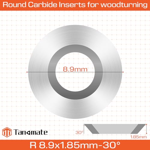 Ci5 8.9mm Round Replacement Carbide Inserts for Woodturning, 10pcs - size: RΦ8.9x1.85-30°