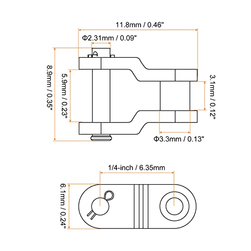 uxcell 5Pcs #25 Chain Offset Half Link Roller, 1/4" Pitch Carbon Steel, Standard Chain End Connector Split Links for 04C Chain - size: 04C(#25)