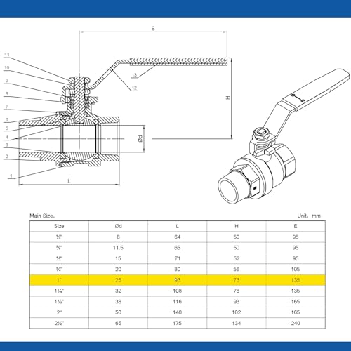 1 Inch 316 Stainless Steel Ball Valve NPT Full Port 2-Pack - size: 316 1" NPT F x M
