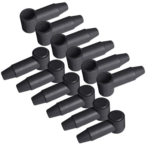 Ampper Silicone Terminal Covers Fit 1/4", 5/16" Stud 6-1 Gauge, Black 12 Pc - color: Black, size: 1/4" & 5/16" Stud Long