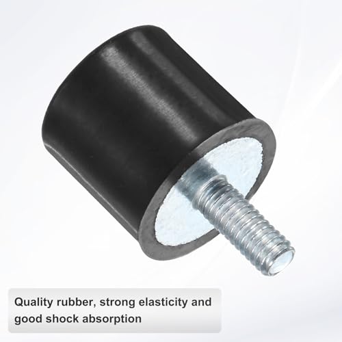 M METERXITY 4-Pack Rubber Mounts D15mmxH15mm Male Vibration Isolators Cylindrical Shock Absorber W M4 x 10mm Studs for Air Compressor/Car/Pump/Boat/Garage Motor/Bobbins Rubber Isolators - size: M4 x 10mm, 15mm x 15mm