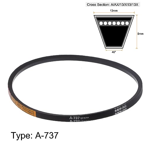 HARFINGTON A-737 V-Belts Drive Belt 737mm Inner 13mm Width 8mm Thickness Girth Rubber for Power Transmission - size: 737mm