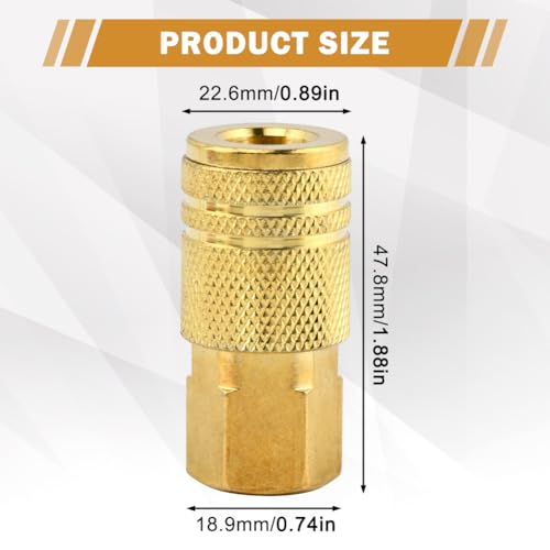 1/4" Air Hose Fittings, 2 Pack Quick Connect Air Compressor Fittings