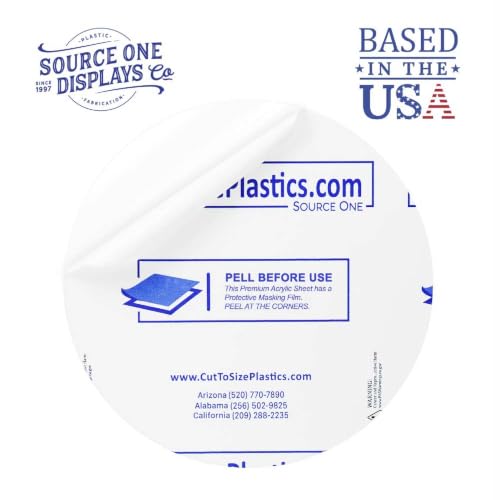 Clear Acrylic Plexiglass Lucite Circle Round Disc Every Thickness and Diameter Available