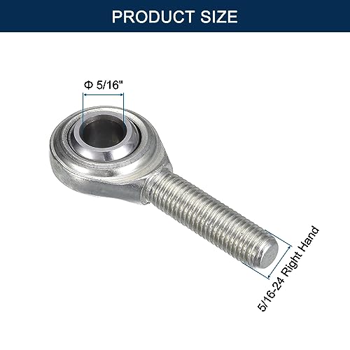 CM5 Rod End Bearing Heim Joints, 5/16 x 5/16-24 Right Hand Male Thread Heim Joint with Jam Nuts 2pcs - size: 5/16"